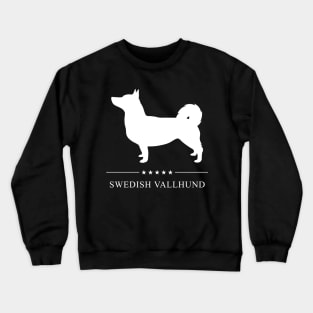 Swedish Vallhund Dog White Silhouette Crewneck Sweatshirt